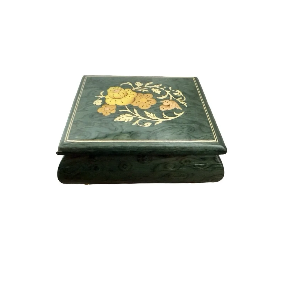 VTG Musical Inlaid Wood Jewelry Box Unione Artigiani Intarsio Sorrentino SR42
